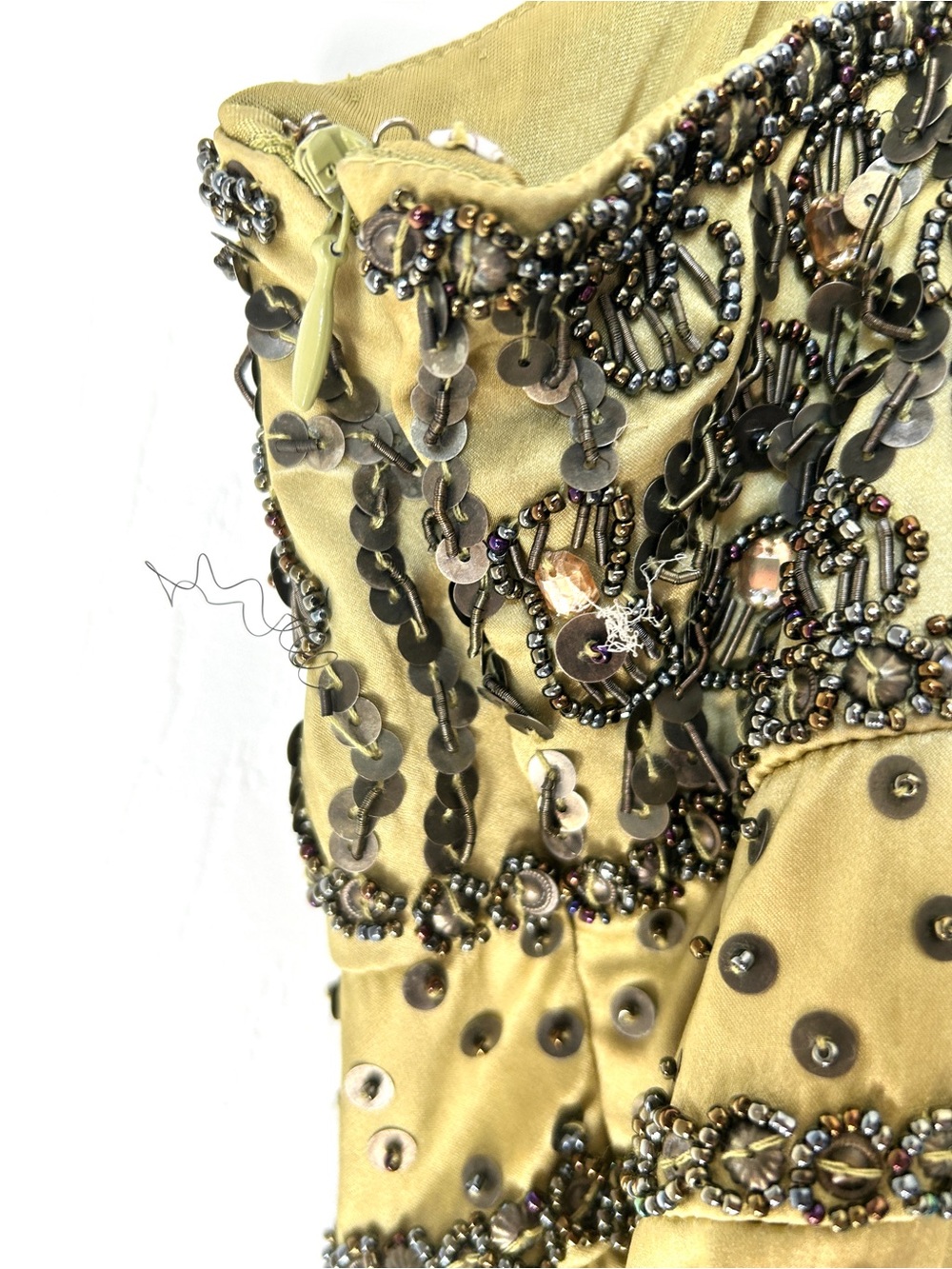 Sue Wong Nocturne Beaded Olive Mini Dress - Picture 7 of 9